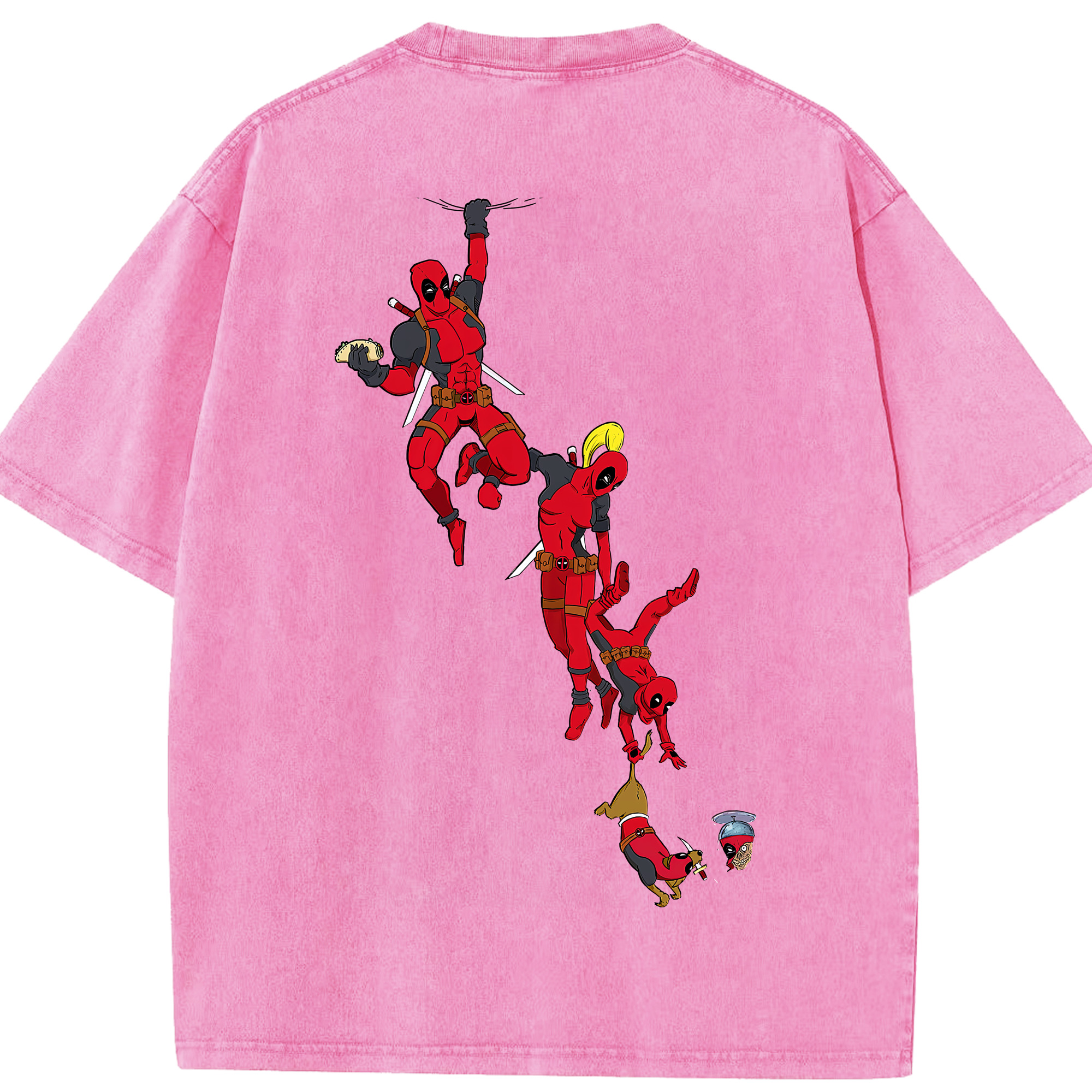 （画像用） Deadpool デッドプール 綿100% ヴィンテージ風 半袖Tシャツ（背面プリント）